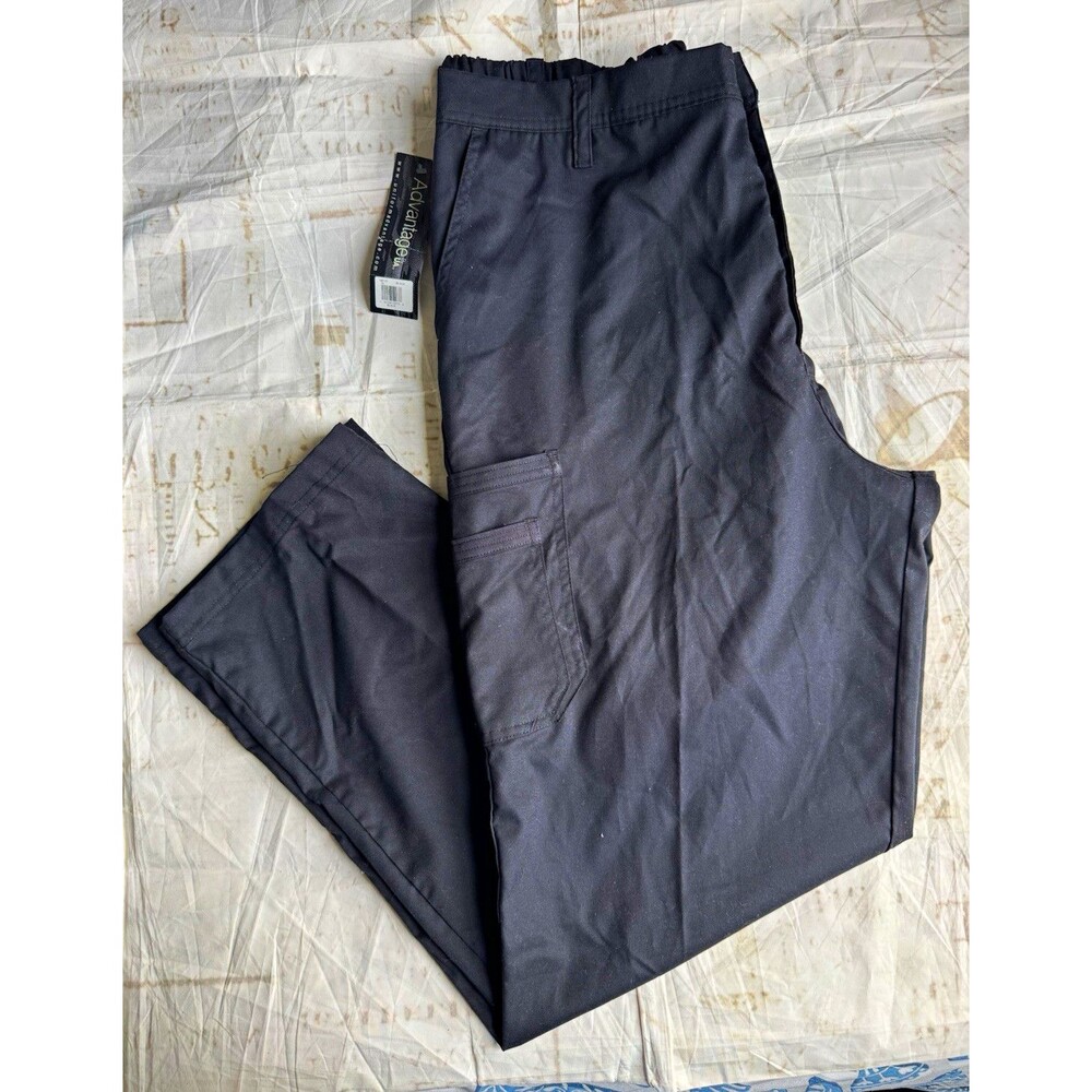 NWT XL Solid Black Advantage UA Men's Uniform Medical Scrub Pants Twill Poly